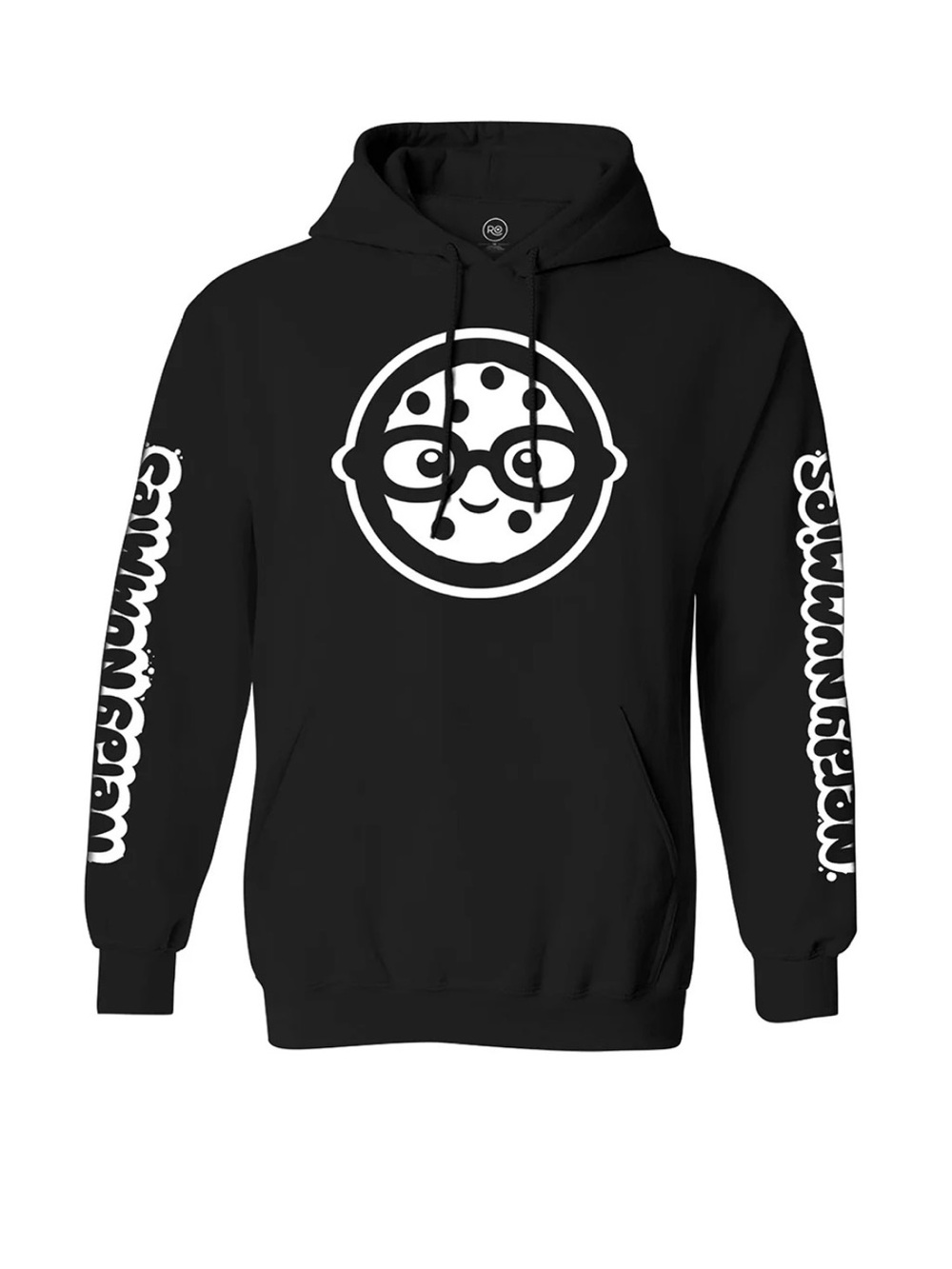 Rosanna Pansino Black Graphic Hoodie Sweatshirt with White Cookie Logo